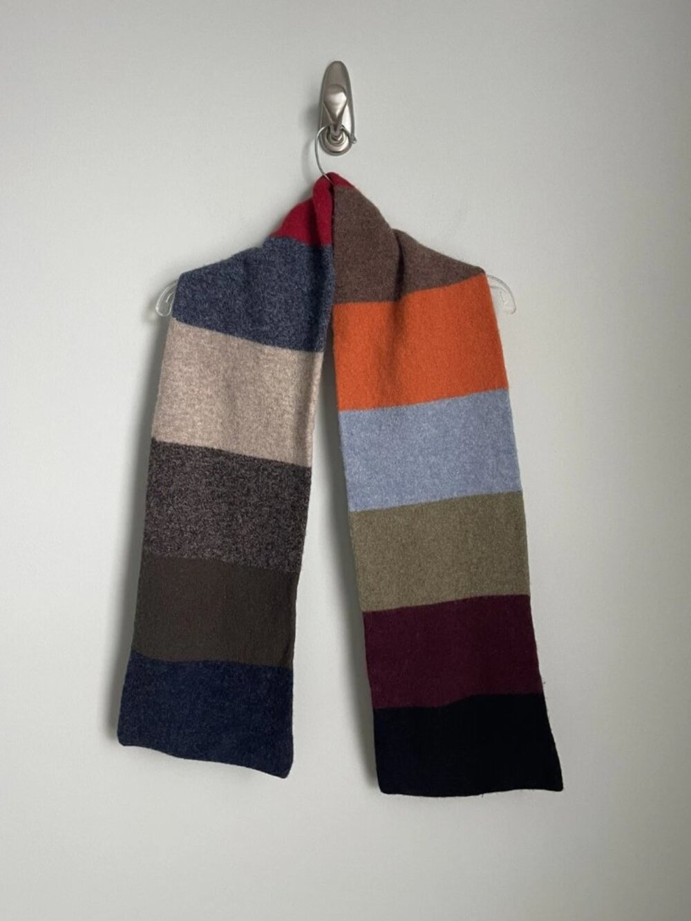 GAP Vtg 100% Lambswool Colorblock Rectangular Scarf